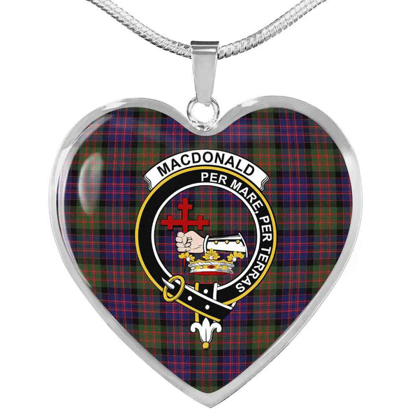 Scottish MacDonald (Clan Donald) Clan Crest Tartan Necklace Heart Tartan Plaid 1