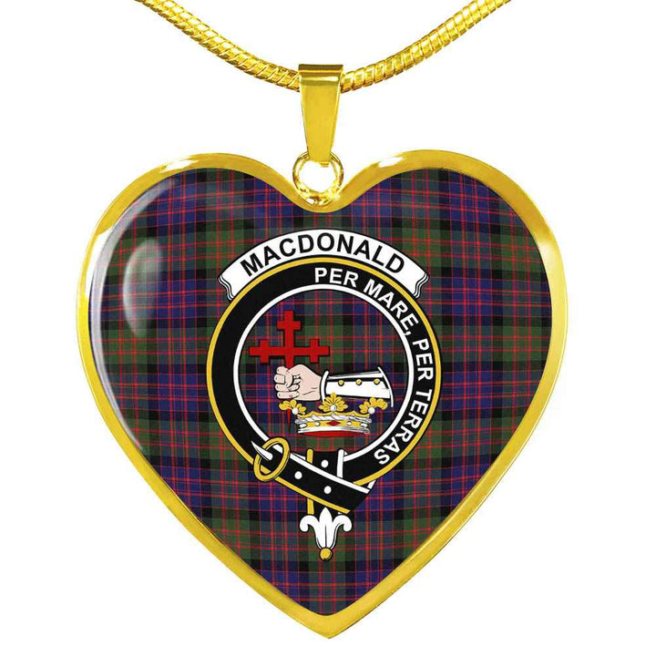 Scottish MacDonald (Clan Donald) Clan Crest Tartan Necklace Heart Tartan Plaid 2