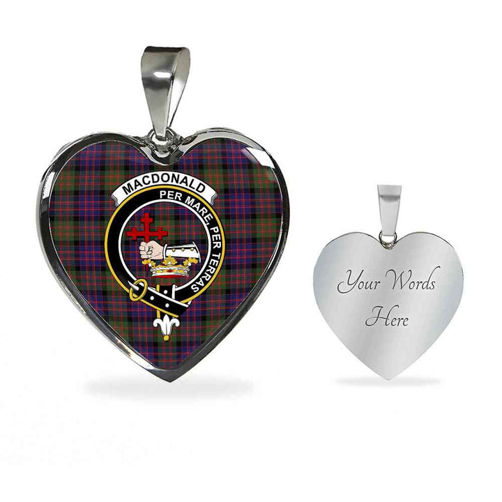 Scottish MacDonald (Clan Donald) Clan Crest Tartan Necklace Heart Tartan Plaid 3