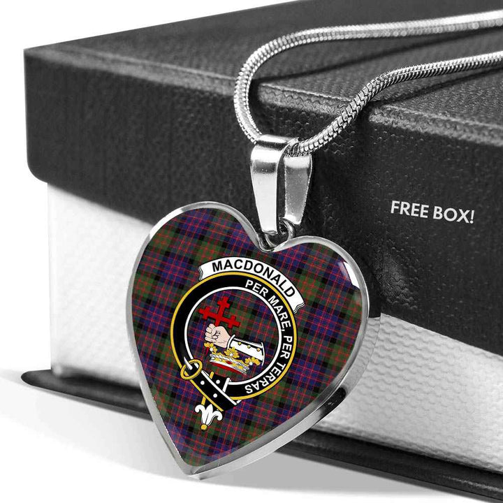 Scottish MacDonald (Clan Donald) Clan Crest Tartan Necklace Heart Tartan Plaid 5