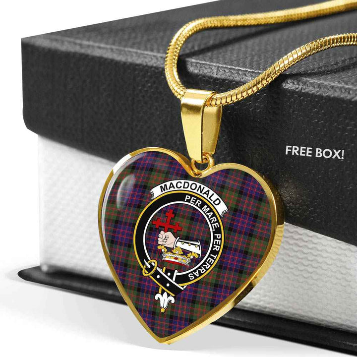 Scottish MacDonald (Clan Donald) Clan Crest Tartan Necklace Heart Tartan Plaid 6