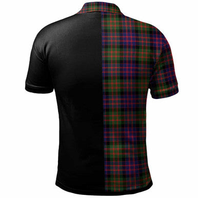 Scottish MacDonald (Clan Donald) Clan Crest Tartan Polo Shirt - Half in Me Back Side Tartan Plaid