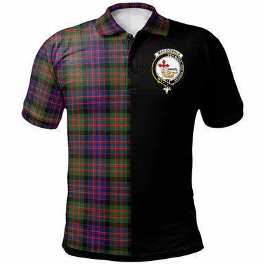Scottish MacDonald (Clan Donald) Clan Crest Tartan Polo Shirt - Half in Me Front Side Tartan Plaid