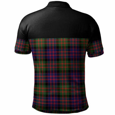 Scottish MacDonald (Clan Donald) Clan Crest Tartan Polo Shirt - Horizontal Style Back Side Tartan Plaid