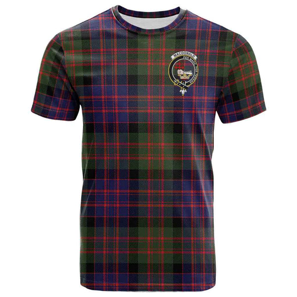 Scottish MacDonald (Clan Donald) Clan Crest Tartan T-Shirt Front Side Tartan Plaid