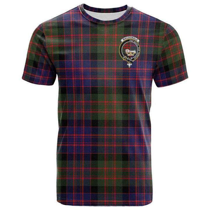 Scottish MacDonald (Clan Donald) Clan Crest Tartan T-Shirt Front Side Tartan Plaid
