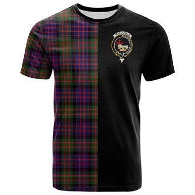 Scottish MacDonald (Clan Donald) Clan Crest Tartan T-Shirt Half in Me Front Side Tartan Plaid
