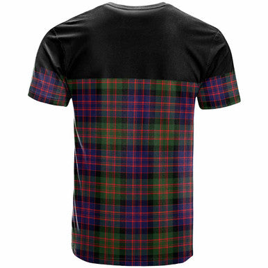 Scottish MacDonald (Clan Donald) Clan Crest Tartan T-Shirt - Horizontal Style Back Side Tartan Plaid