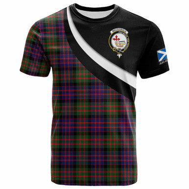 Scottish MacDonald (Clan Donald) Clan Crest Tartan T-Shirt - Scotland Forever Style Front Side Tartan Plaid