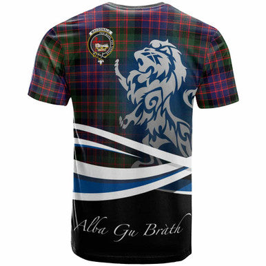 Scottish MacDonald (Clan Donald) Clan Crest Tartan T-Shirt - Scotland Lion Back Side Tartan Plaid
