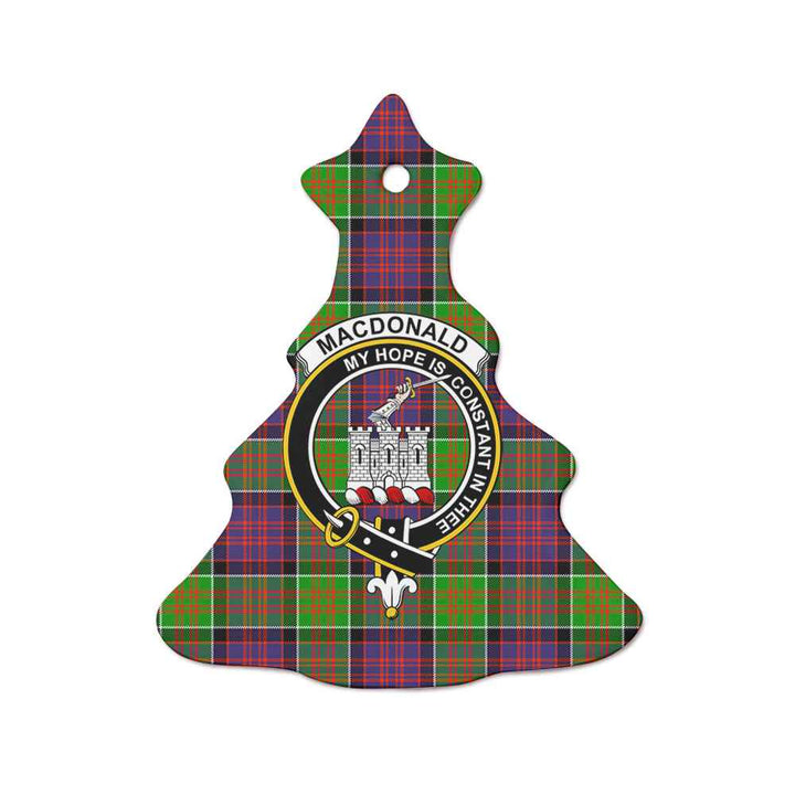 Scottish MacDonald (Clan Ranald) Clan Crest Tartan Ceramic Ornament Tree Shape Tartan Plaid