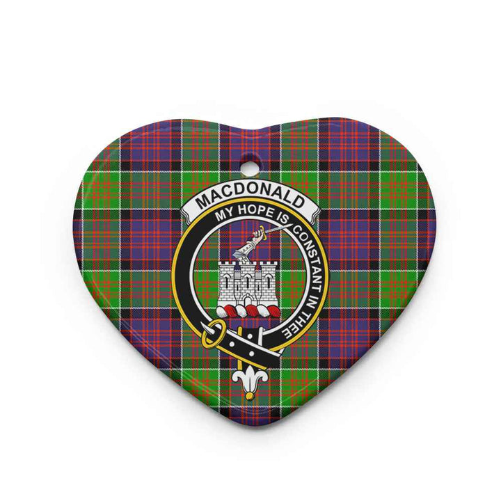 Scottish MacDonald (Clan Ranald) Clan Crest Tartan Ceramic Ornament Heart Shape Tartan Plaid