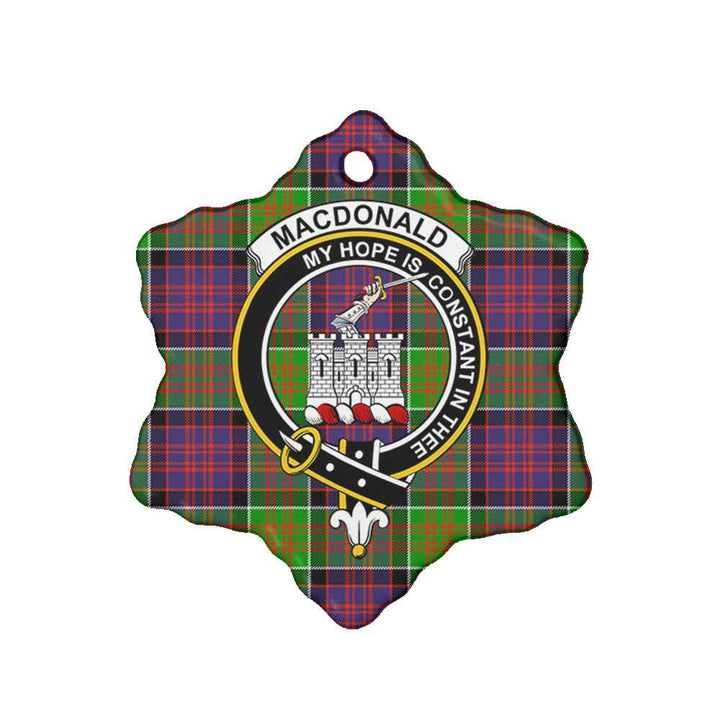 Scottish MacDonald (Clan Ranald) Clan Crest Tartan Ceramic Ornament Snow Flake Shape Tartan Plaid