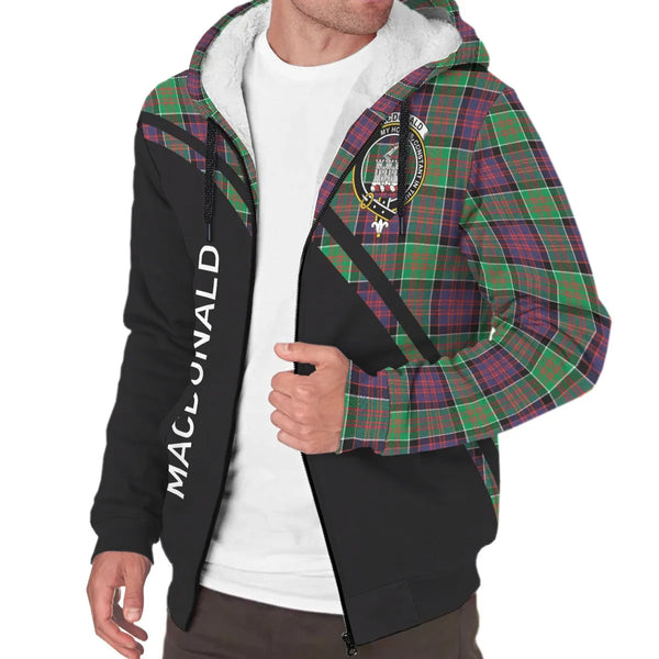 Scottish MacDonald (Clan Ranald) Clan Crest Tartan Curve Sherpa Hoodie