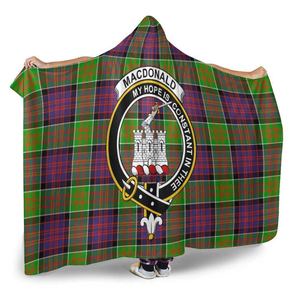 Scottish MacDonald (Clan Ranald) Clan Crest Tartan Hooded Blanket Tartan Plaid 2