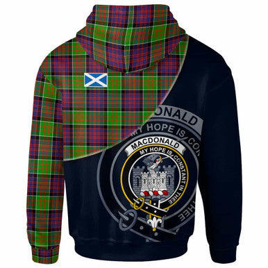 Scottish MacDonald (Clan Ranald) Clan Crest Tartan Hoodie - Bend Style Back Side Tartan Plaid