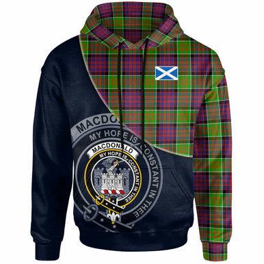 Scottish MacDonald (Clan Ranald) Clan Crest Tartan Hoodie - Bend Style Front Side Tartan Plaid
