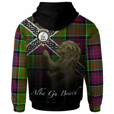 Scottish MacDonald (Clan Ranald) Clan Crest Tartan Hoodie - Scotland Lion Back Side Tartan Plaid