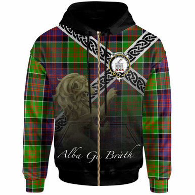Scottish MacDonald (Clan Ranald) Clan Crest Tartan Hoodie - Scotland Lion Zip-up Tartan Plaid