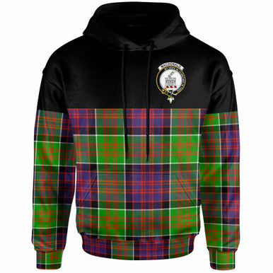 Scottish MacDonald (Clan Ranald) Clan Crest Tartan Hoodie - Horizontal Style Front Side Tartan Plaid