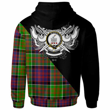 Scottish MacDonald (Clan Ranald) Clan Crest Tartan Hoodie - Military Logo Back Side Tartan Plaid