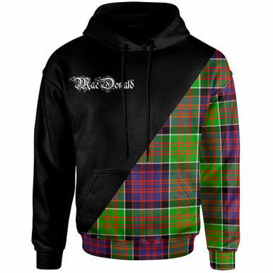 Scottish MacDonald (Clan Ranald) Clan Crest Tartan Hoodie - Military Logo Front Side Tartan Plaid