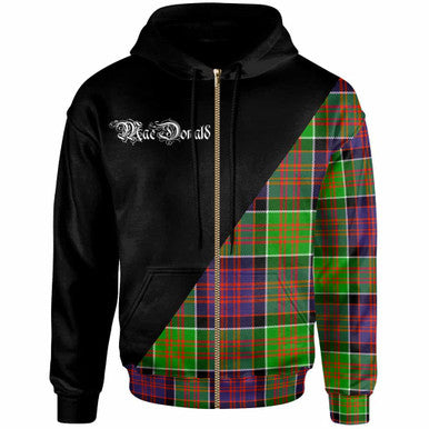 Scottish MacDonald (Clan Ranald) Clan Crest Tartan Hoodie - Military Logo Zip-up Tartan Plaid