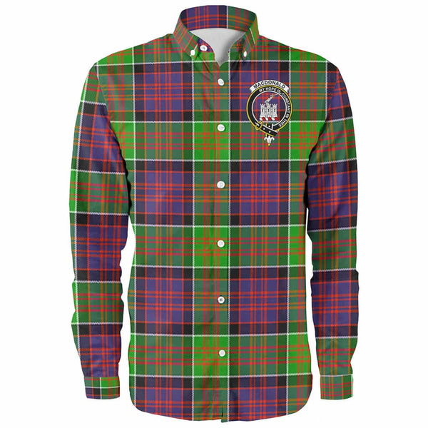 Scottish MacDonald (Clan Ranald) Clan Crest Tartan Long Sleeve Shirt Front Side Tartan Plaid