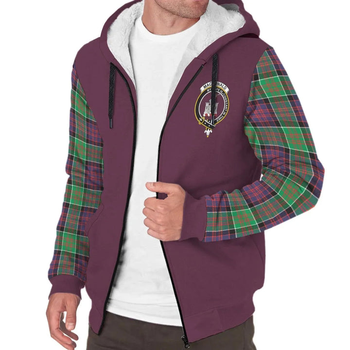 Scottish MacDonald (Clan Ranald) Clan Crest Tartan Plaid Sleeve Sherpa Hoodie