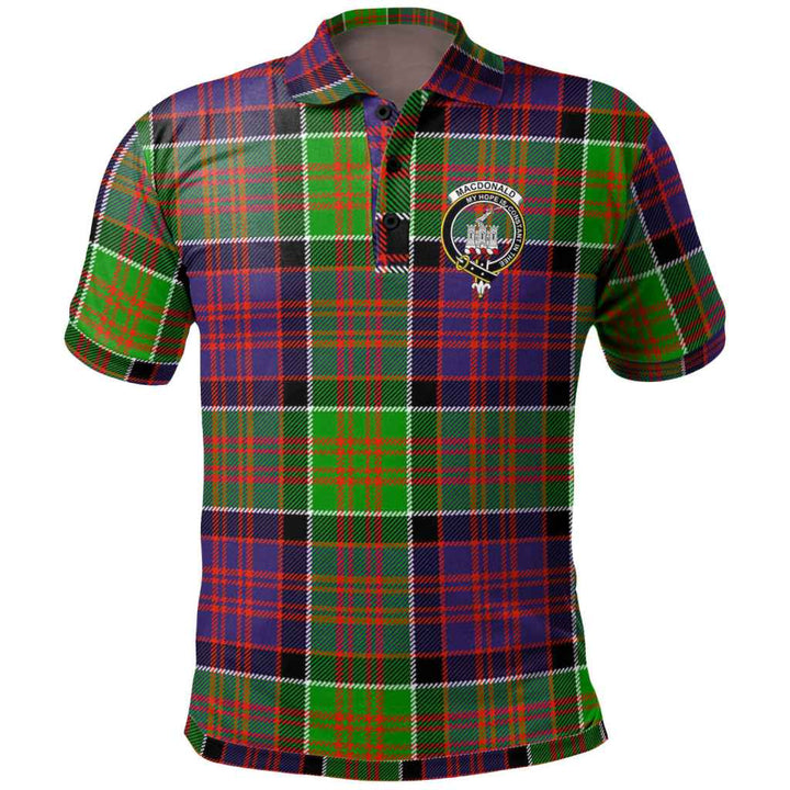 Scottish MacDonald (Clan Ranald) Clan Crest Tartan Polo Shirt Front Side Tartan Plaid