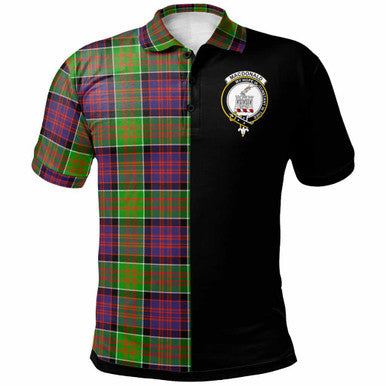 Scottish MacDonald (Clan Ranald) Clan Crest Tartan Polo Shirt - Half in Me Front Side Tartan Plaid