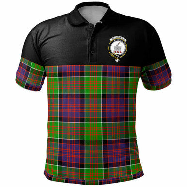 Scottish MacDonald (Clan Ranald) Clan Crest Tartan Polo Shirt - Horizontal Style Front Side Tartan Plaid