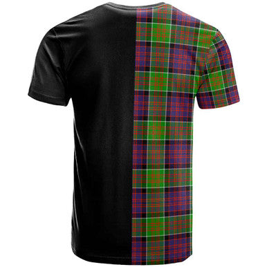 Scottish MacDonald (Clan Ranald) Clan Crest Tartan T-Shirt Half in Me Back Side Tartan Plaid