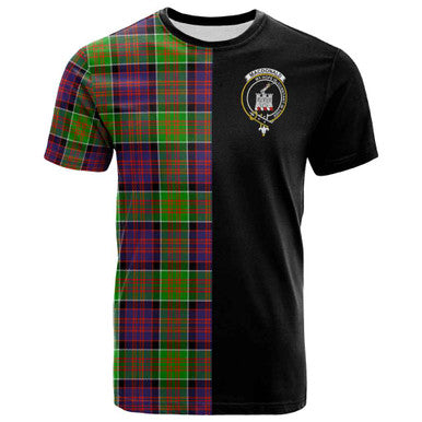 Scottish MacDonald (Clan Ranald) Clan Crest Tartan T-Shirt Half in Me Front Side Tartan Plaid