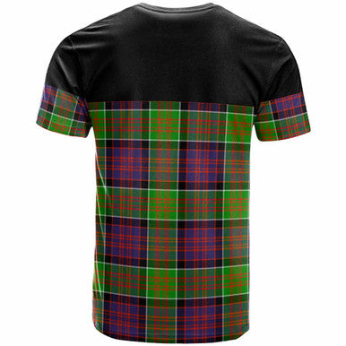 Scottish MacDonald (Clan Ranald) Clan Crest Tartan T-Shirt - Horizontal Style Back Side Tartan Plaid