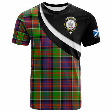 Scottish MacDonald (Clan Ranald) Clan Crest Tartan T-Shirt - Scotland Forever Style Front Side Tartan Plaid