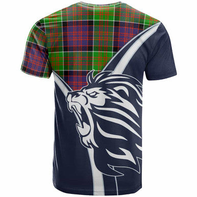 Scottish MacDonald (Clan Ranald) Clan Crest Tartan T-Shirt - Bend Style Back Side Tartan Plaid