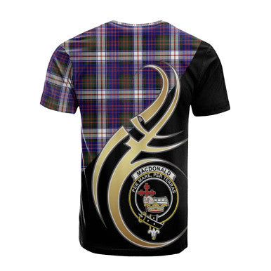 Scottish MacDonald Dress Modern Clan Crest Tartan T-Shirt Believe in Me Back Side Tartan Plaid