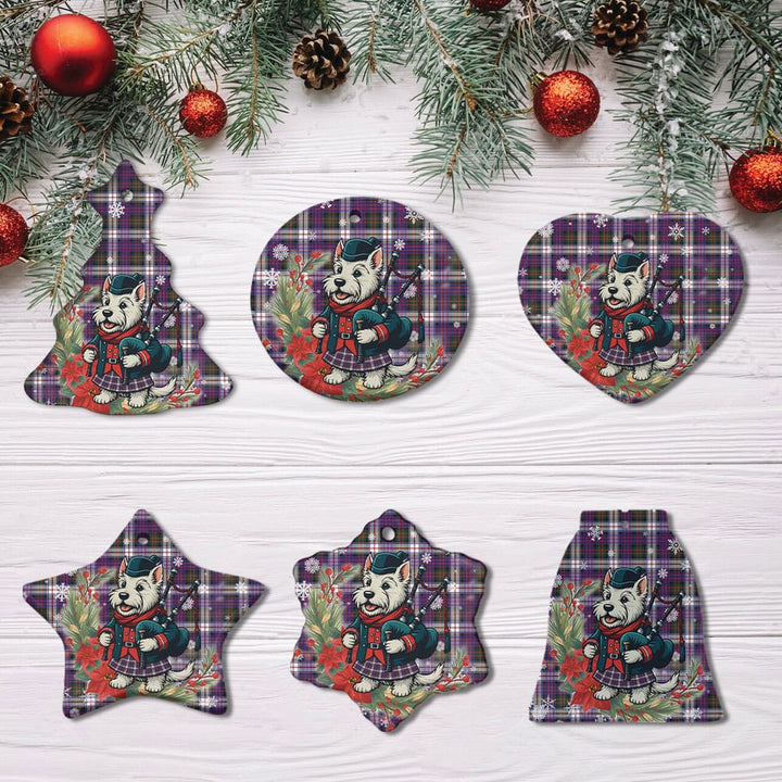 Scottish MacDonald Dress Modern Clan Tartan Ceramic Ornament Cute Scottish Terrier Dog All Style Tartan Plaid
