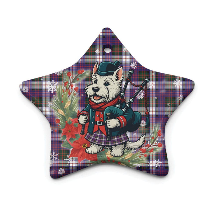 Scottish MacDonald Dress Modern Clan Tartan Ceramic Ornament Cute Scottish Terrier Dog Star Style Tartan Plaid