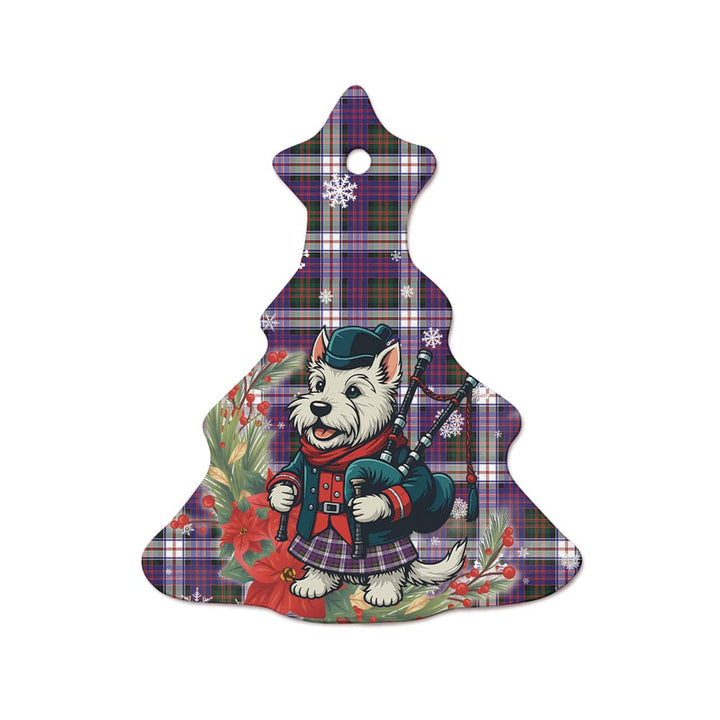 Scottish MacDonald Dress Modern Clan Tartan Ceramic Ornament Cute Scottish Terrier Dog Tree Style Tartan Plaid