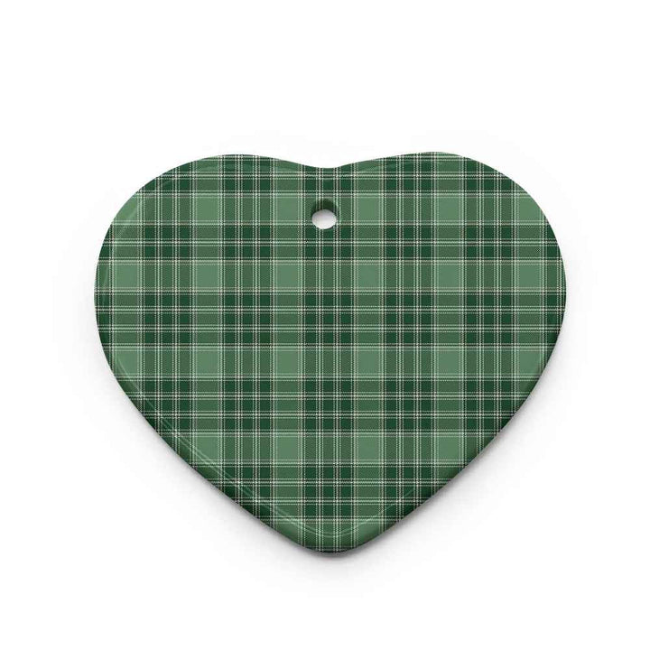 Scottish MacDonald Lord of the Isles Hunting Clan Tartan Ceramic Ornament Heart Shape Tartan Plaid