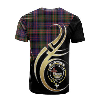 Scottish MacDonald Modern Clan Crest Tartan T-Shirt Believe in Me Back Side Tartan Plaid
