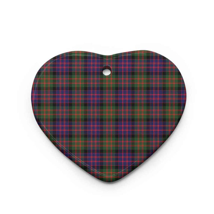 Scottish MacDonald Modern Clan Tartan Ceramic Ornament Heart Shape Tartan Plaid