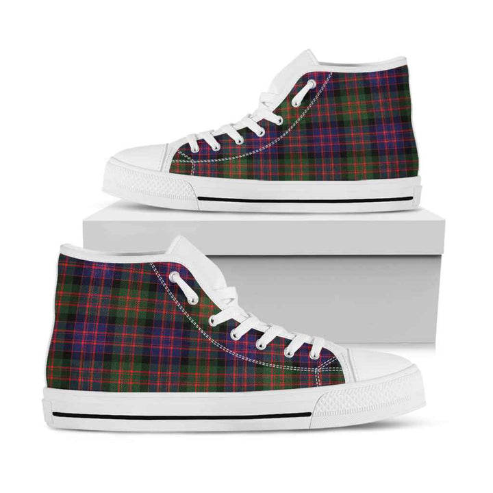 Scottish MacDonald Modern Clan Tartan High Top Shoes White Sole Tartan Plaid