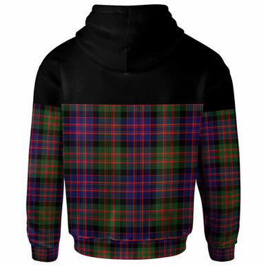 Scottish MacDonald Modern Clan Tartan Hoodie - Horizontal Style Back Side Tartan Plaid