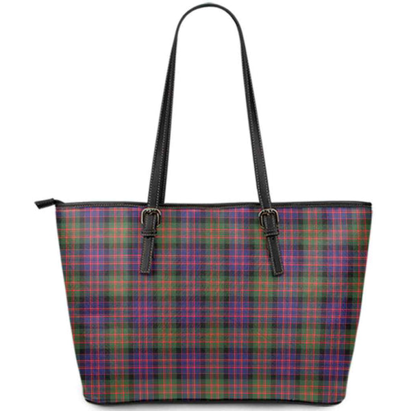 Scottish MacDonald Modern Clan Tartan Leather Tote Tartan Plaid