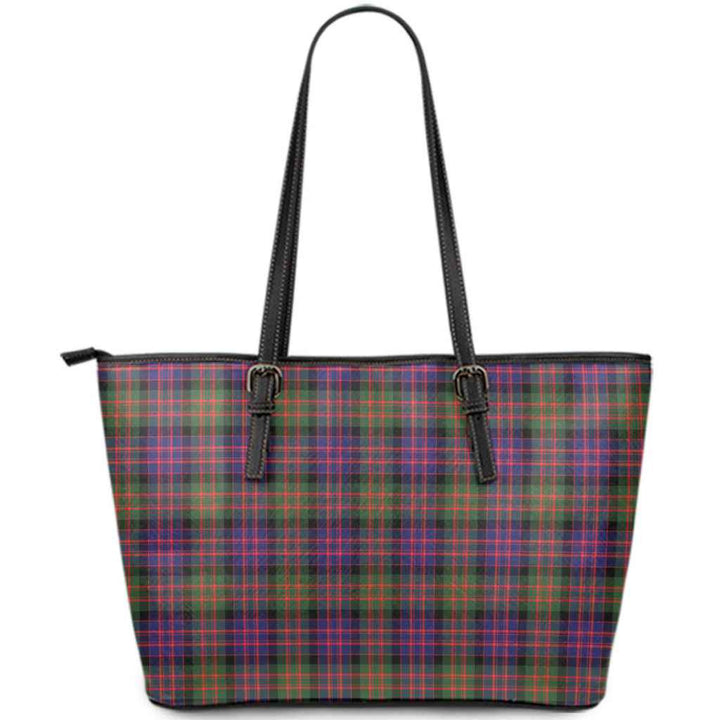 Scottish MacDonald Modern Clan Tartan Leather Tote Tartan Plaid