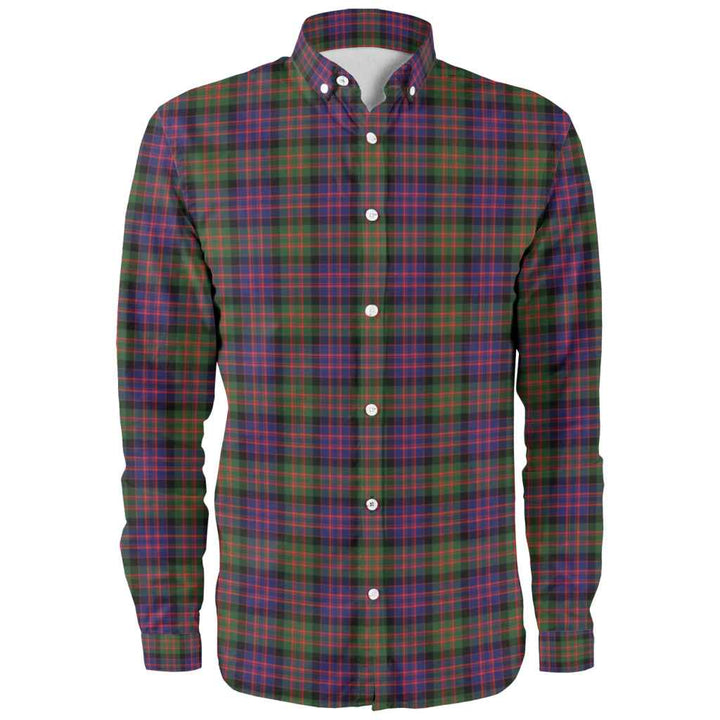 Scottish MacDonald Modern Clan Tartan Long Sleeve Shirt Front Side Tartan Plaid