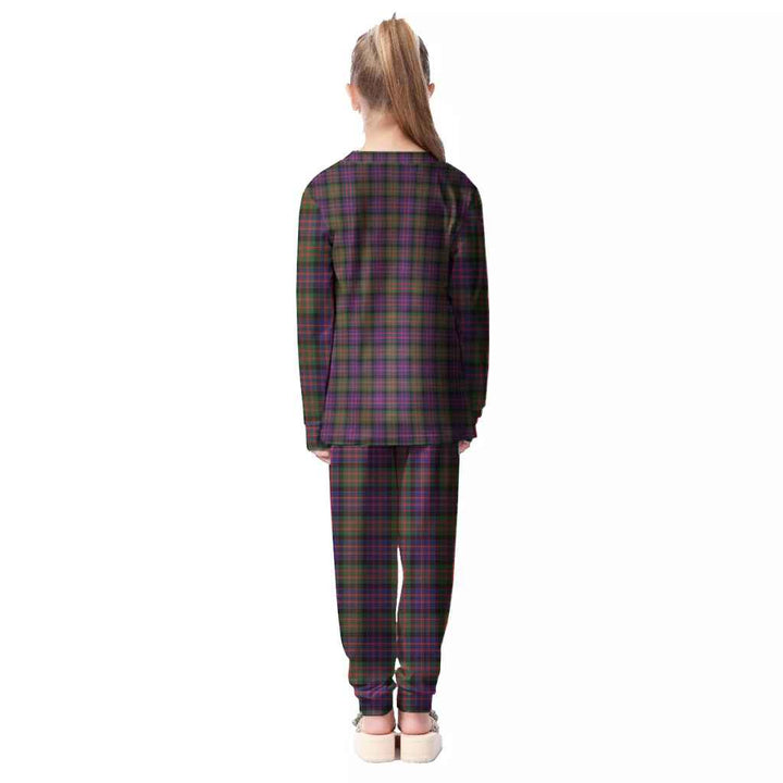 Scottish MacDonald Modern Clan Tartan Pajama Set Kid Back Side Tartan Plaid